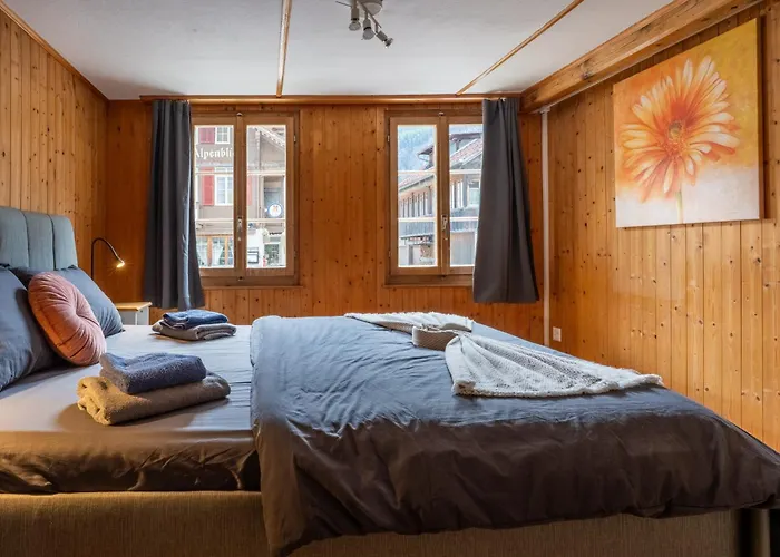 Lovely & Great Equipped Wooden Alp Flat Kandersteg